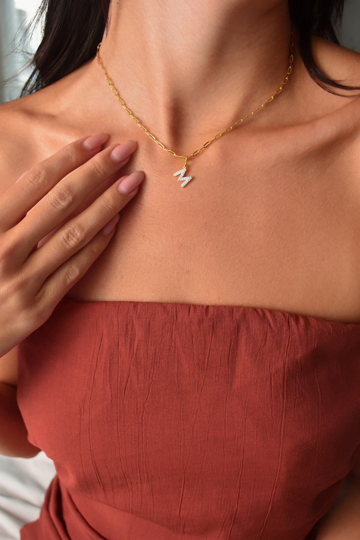 Alivia Link Alphabet Pendant Necklace